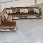 Paletové sedenie Golden Garden GG91/1 - Podsedáky a Vankúše "FIT IN" 120cm x 80cm x 15cm - penový granulát - capuccino